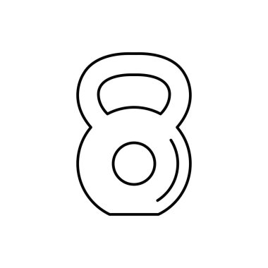 Kettlebell çizgisi simgesi. Ağırlık simgesi, eğitim ekipmanı ağ doğrusal simgesi.