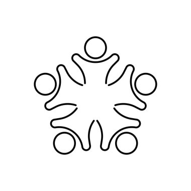 Happy Team grubu 5 imaj çizgisi simgesi. Duygular ve heyecan kavramı