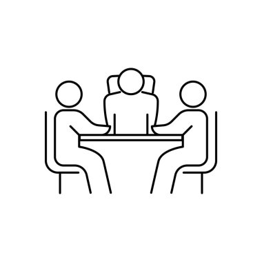 toplantı simgesi satırı iş vektörü illüstrasyonu