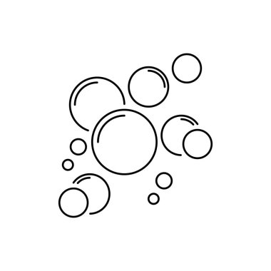 Kabarcık çizgisi simgesi beyaz arkaplanda izole edildi. Sabun ya da su ikonu taşıyıcısı