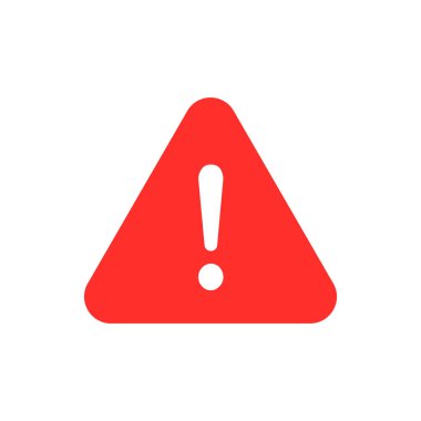 Dikkat, ünlem işareti beyaz kırmızı renk vektörü