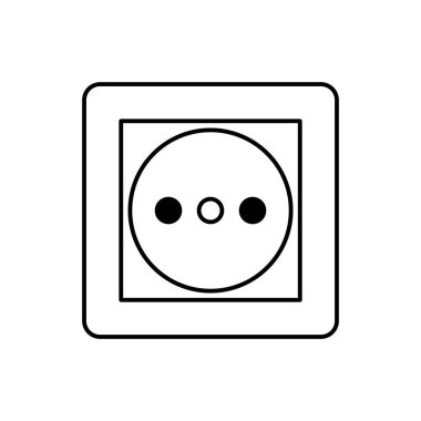 Elektrik çıkış simgesi tasarımı beyaz arkaplanda izole edildi. vektör illüstrasyonu