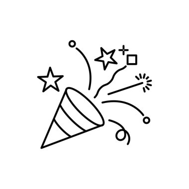 konfeti tatil simgesi işaret vektörü