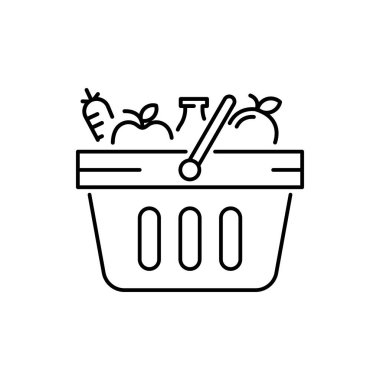 Alışveriş Sepeti Vektörü illüstrasyonu. Alışveriş ve E-ticaret simgesi.