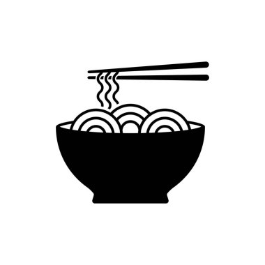 Ramen kasesi ikonu. Sosyal medya, uygulama ve web tasarımı için basit bir ramen kasesi ikonu. Vektör illüstrasyonu