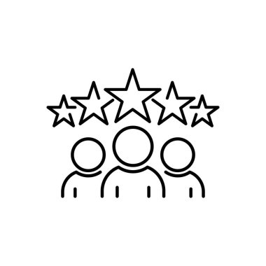 İş istemcisi simgesi, 5 yıldızlı grup - vektör illüstrasyonu