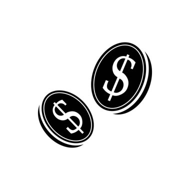 Coins. Money simple glyph icon. Vector solid isolated black illustration.