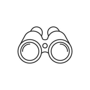 Dürbün satırı simgesi, Anahat vektör işareti üzerinde beyaz izole doğrusal stil piktogram. Casus simgesi, logo illüstrasyon. Düzenlenebilir inme. Piksel mükemmel vektör grafikleri