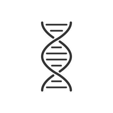 DNA Helix simgesi şablonu, DNA insan genetik sembolü vektör işareti siyah düz şekil tasarımı beyaz arkaplanda izole