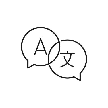 çeviri vektörü simgesi, çeviri simgesi konuşma kabarcığı konseptinde