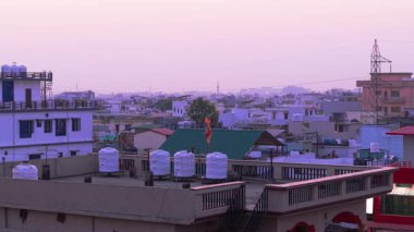 Hindistan 'da büyüleyici günbatımı manzarası. Yüksek kalite 4k görüntü