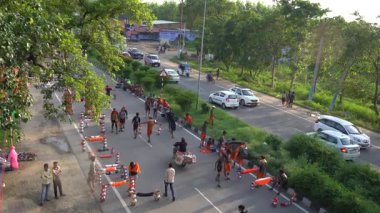 Saharanpur, Uttarpradesh Hindistan - 15 Temmuz 2025 Saavan Yatra Sırasındaki Takipçileri Taşıma Aracı