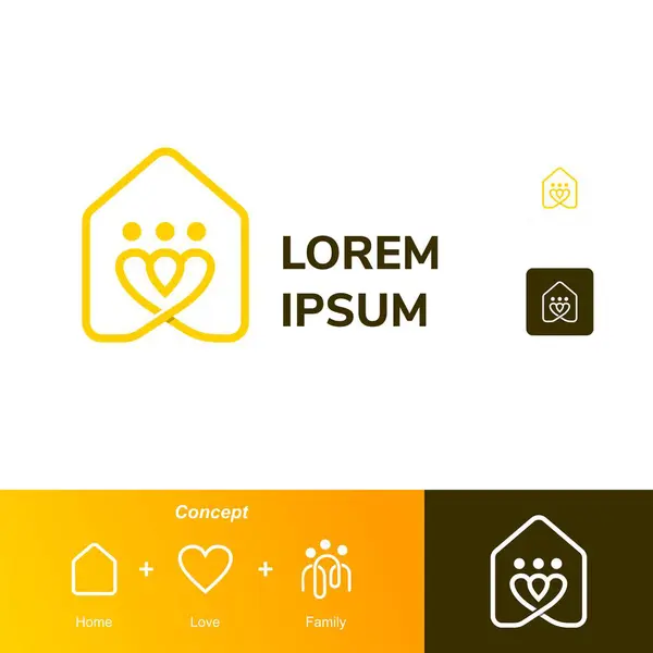 Sevgili Aile Evi Ev, Kalp ve Aile Sembollerinin Birleştirilmesinden Yapıldı