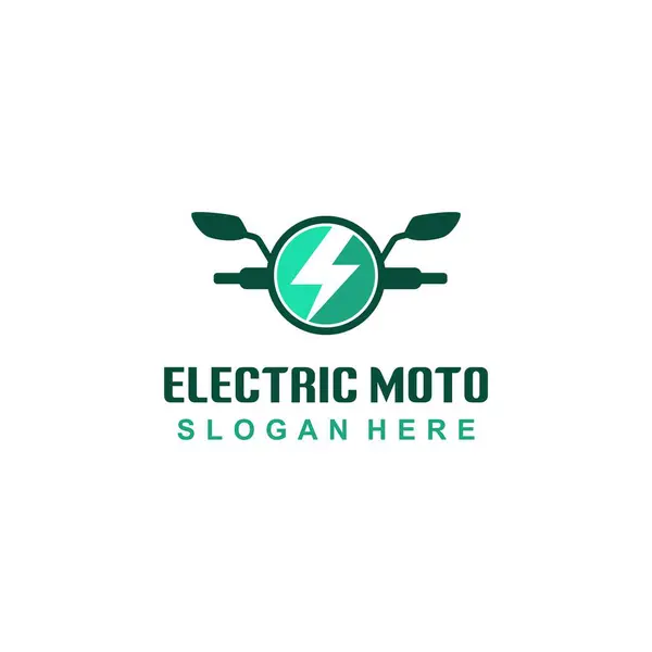 Yeşil elektrik sistemi sembollü motosiklet gidonu logosu