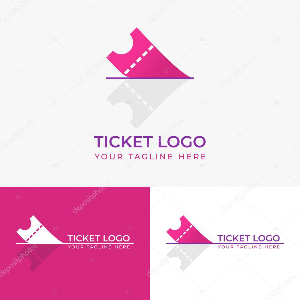 Vector ticket logo, elegant ticket symbol, for ticket sales logo