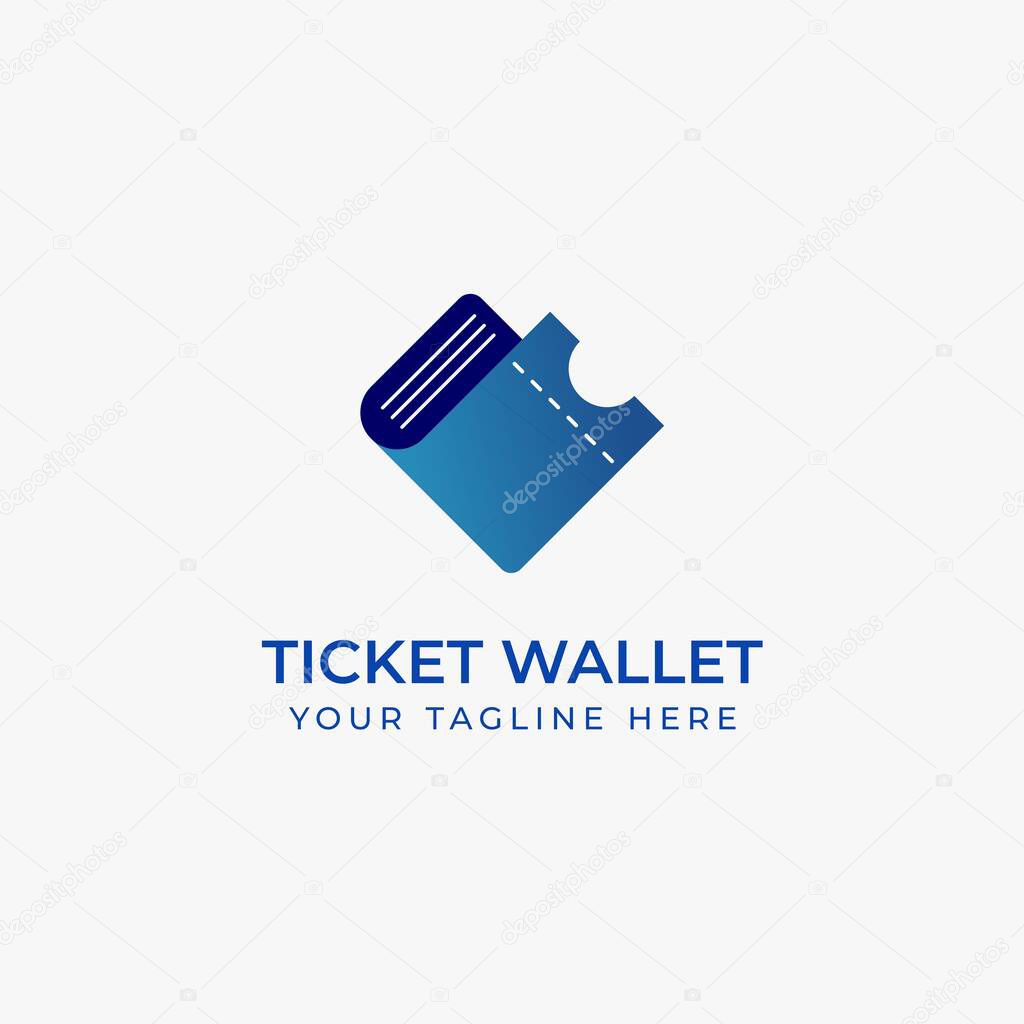 Vector wallet ticket logo, ticket logo combined with wallet icon