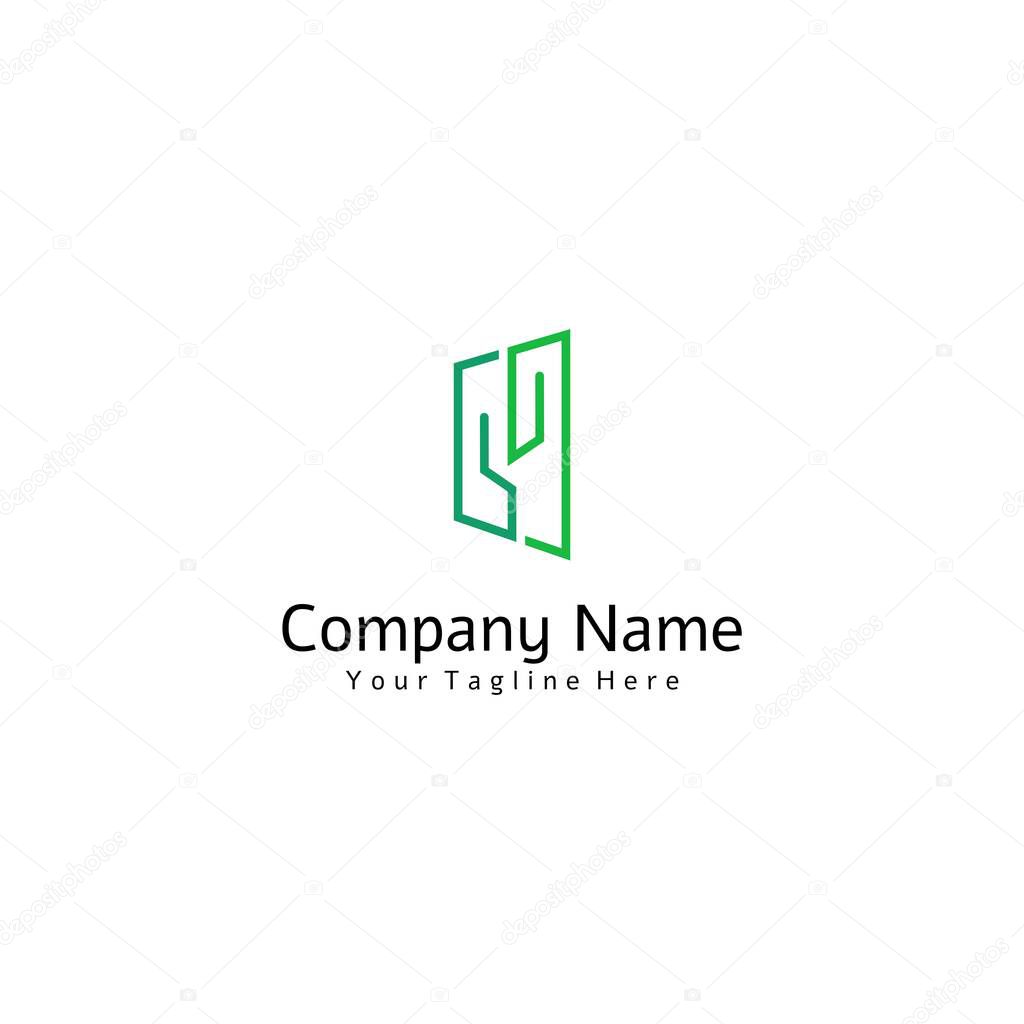 Cactus logo combined with a window, for a logo for a lodging company in the desert