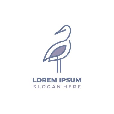 Leyleğin geriye bakan vektör logosu, çizgi sanatı ve biçim biçimi