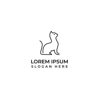 Petshop logosu için modern lineart stili kedi logosu tasarımı