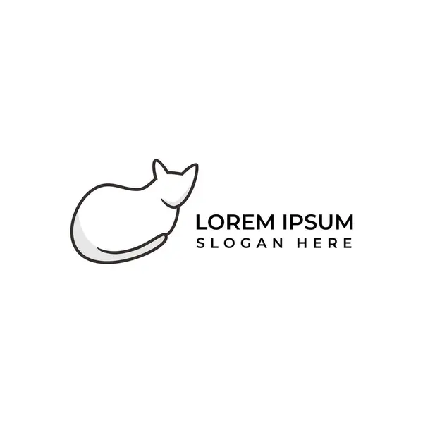 Basit kedi logosu, petshop logosu için siyah beyaz.