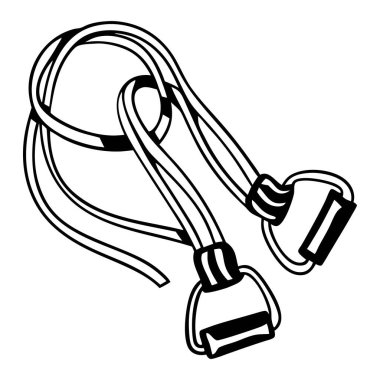 Fitness egzersizi için elastik bant, kesme yolu vektörü ile kaslarınızı çalıştırmak