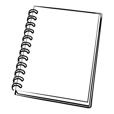 Beyaz kapaklı, boş, sarmal bir defter.