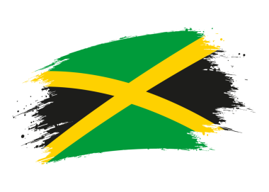 Jamaika bayrağı. Jamaika illüstrasyonunun izole edilmiş grunge fırça darbesi bayrağı şeffaf png