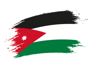 Ürdün bayrağı. Ürdün illüstrasyon şeffaf png izole grunge fırça vuruş bayrağı