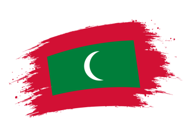 Maldivler bayrağı. Maldivler illüstrasyonunun ayrık grunge fırça darbesi bayrağı şeffaf png
