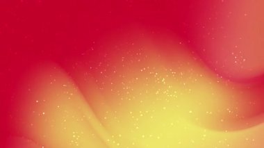 Şenlikli arka planlar, dijital tasarım, markalaşma ve web görselleri için parlak parçacıklar içeren canlı kırmızı ve sarı soyut gradyan.
