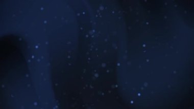 Soyut bir arkaplanda yüzen koyu mavi, parlak parçacıklar. Teknoloji tasarımları, rüya gibi görüntüler ve zarif hareket grafikleri için harika..