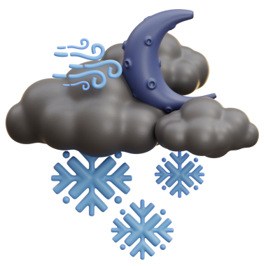 3D simgesiyle rüzgarlı bir gece