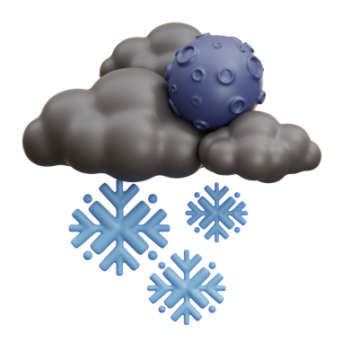 Kışlık uzay teması için gezegenli karlı bulut