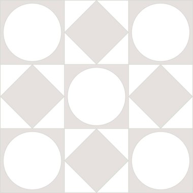 İskandinav tarzında daireler ve dönen karelerle minimalist, pürüzsüz geometrik desen. Geçmişler, tekstil, duvar kağıtları ve ambalaj için mükemmel. Zarif tek renkli vektör tasarımı.