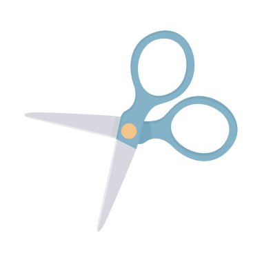 Okul tasarımları, ofis ve kırtasiye malzemeleri, mevsimsel promosyonlar ve bilgi günü kreatif projeleri için okul eğitimi için ideal beyaz arka plan üzerindeki okul makaslarının vektör çizimi