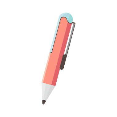 Vector illustration of a ballpoint pen on white background  ideal for back to school designs, childrens education, office and business stationery, seasonal marketing materials, and knowledge day creative projects