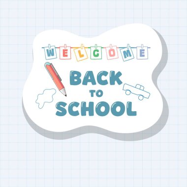 Vector illustration of Back to School sticker on white background  cute label design for Knowledge Day, September 1, kids education, school supplies, classroom decor and seasonal celebration