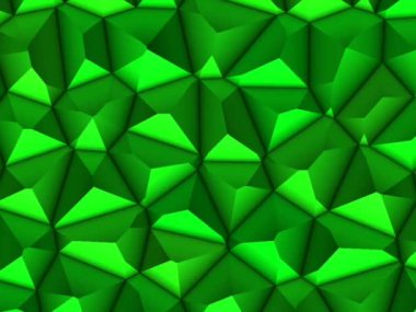 Soyut Çokgen Yüzey Çemberleri 1Yumuşak ve temiz düşük polimerli hareket arkaplan kayan yeşil üçgenler, 4K dikişsiz daireler.