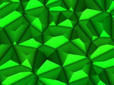 Soyut Çokgen Yüzey Çemberleri 1Yumuşak ve temiz düşük polimerli hareket arkaplan kayan yeşil üçgenler, 4K dikişsiz daireler.