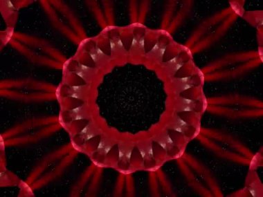 Soyut kaleydoskop kalıpları. 4K Motion grafik arka planı. Eşsiz kaleydoskopik animasyon. Güzel parlak bir süs. Kusursuz