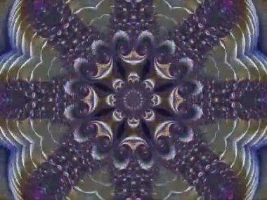 Soyut kaleydoskop kalıpları. 4K Motion grafik arka planı. Eşsiz kaleydoskopik animasyon. Güzel parlak bir süs. Kusursuz