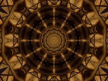 Soyut kaleydoskop kalıpları. 4K Motion grafik arka planı. Eşsiz kaleydoskopik animasyon. Güzel parlak bir süs. Kusursuz