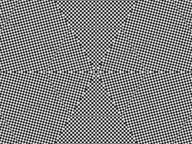 Siyah ve beyaz psikedelik optik illüzyon. Soyut hipnotik animasyon arka planı. Damalı geometrik duvar kağıdı