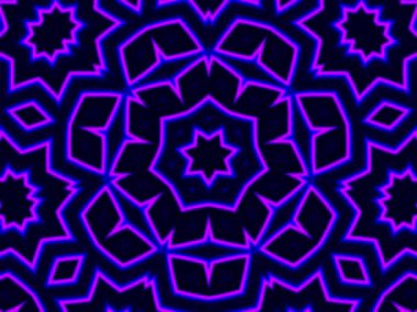 Soyut kaleydoskop kalıpları. 4K Motion grafik arka planı. Eşsiz kaleydoskopik animasyon. Güzel parlak bir süs. Kusursuz