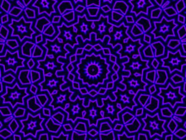 Soyut kaleydoskop kalıpları. 4K Motion grafik arka planı. Eşsiz kaleydoskopik animasyon. Güzel parlak bir süs. Kusursuz