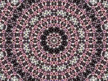 Soyut kaleydoskop kalıpları. 4K Motion grafik arka planı. Eşsiz kaleydoskopik animasyon. Güzel parlak bir süs. Kusursuz