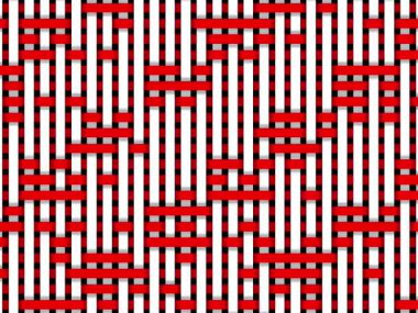 Düzensiz hareket eden yatay ve dikey çizgilerin siyah ve beyaz sanatı.