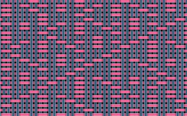 Düzensiz hareket eden yatay ve dikey çizgilerin pembe ve yeşil soyut sanatı.