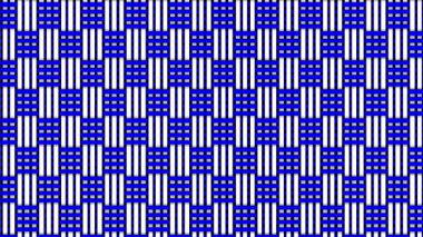 Düzensiz hareket eden mavi ve beyaz soyut yatay ve dikey çizgiler sanatı.