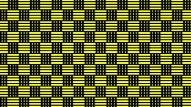 Yatay ve dikey çizgilerin düzensiz hareket eden siyah ve sarı soyut sanatı.